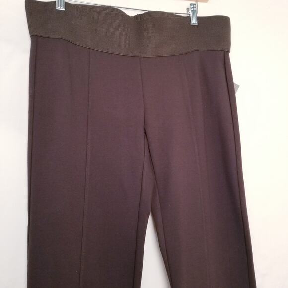 NWT's-Slim Sation by Multiples Brown Pull On Tummy Slimming Stretch Pants Sz 10 - Picture 2 of 7